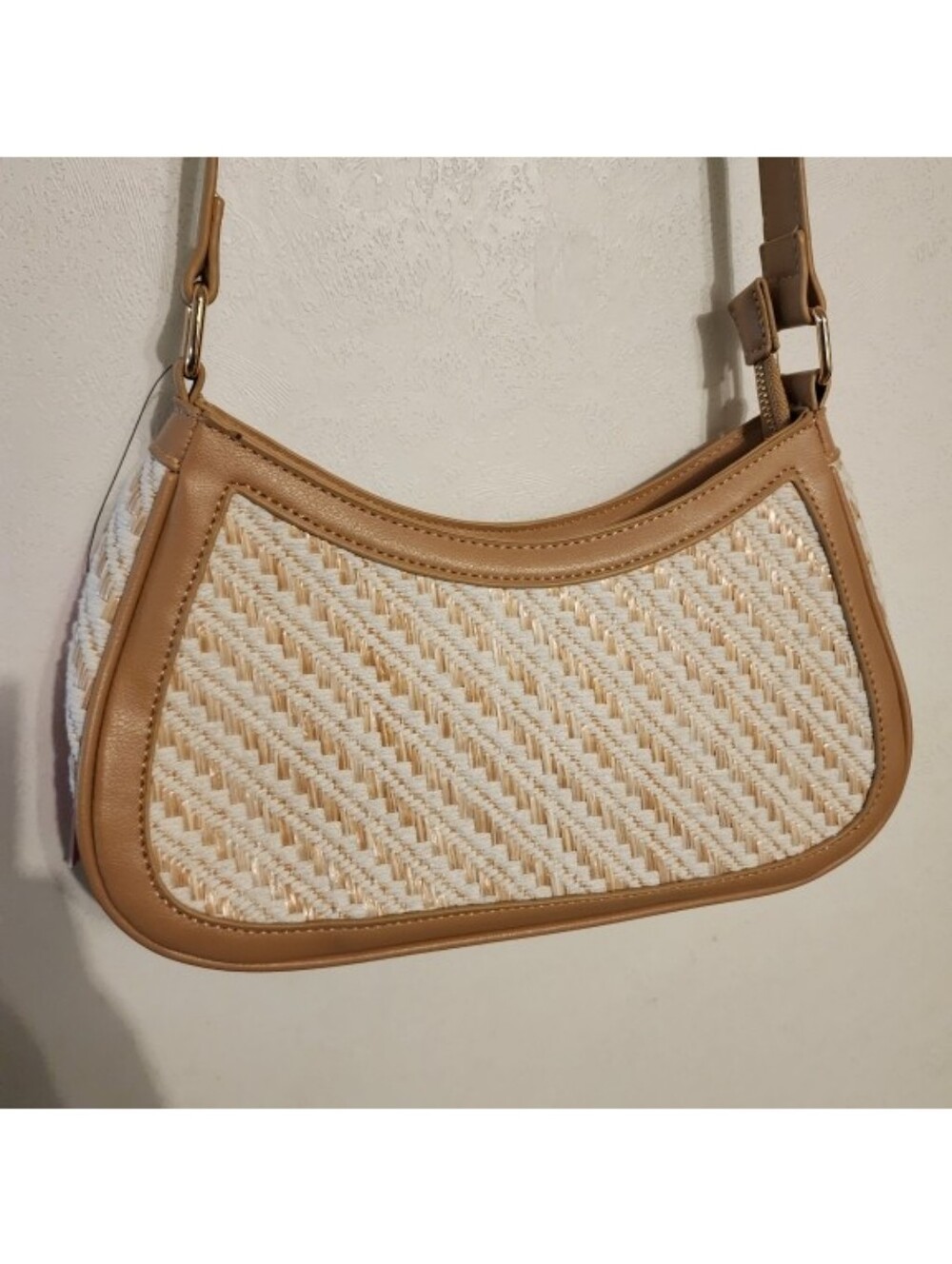 Catherine Malandrino Woven Straw Shoulder Bag Nwt